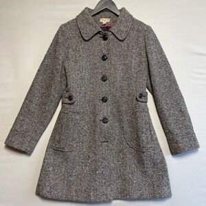 American Rag Tweed Retro Car Coat Women's Medium Multi Color Speckled Wool Blend